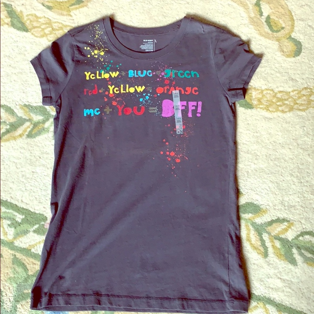 Old Navy Girls Tee T-shirt BFF Size L NWOT Best Friends